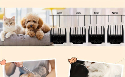 Pet Grooming Clippers Rechargeable with LED Display – Cordless Electric Dog Cat Hair Clipper, Detachable Blades 4 Guide Combs Low Noise
