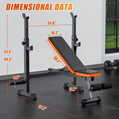 Adjustable Weight Bench 6-in-1 Foldable – Flat Incline Decline, Resistance Bands, Preacher Curl & Leg Developer, 770lb Capacity