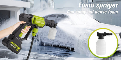 Cordless Pressure Washer Battery Powered Portable Car Wash Gun High Pressure Cleaner for Cars Yards for Garden, Patio and Yard Use