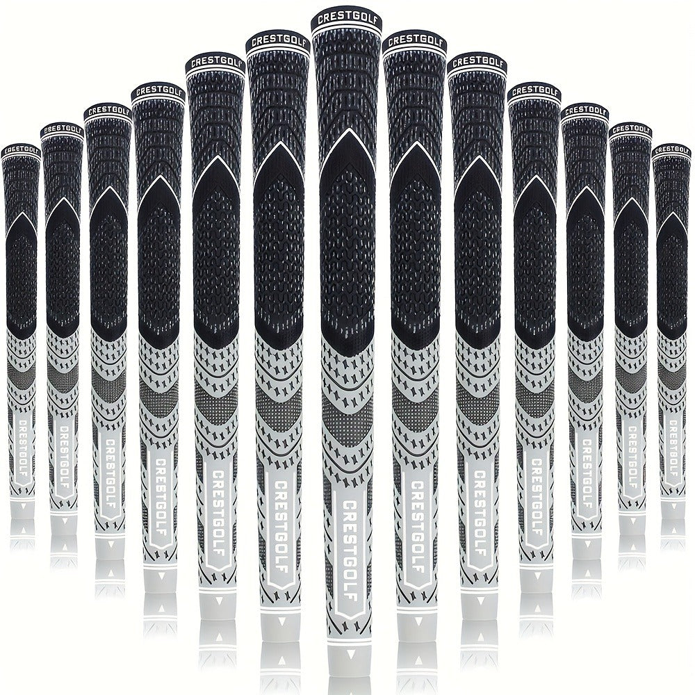 Midsize Golf Grips Set 13 Pack – All Weather Hybrid Rubber Golf Club Grips with Ecological Yarn Thread Technology, Multiple Colors