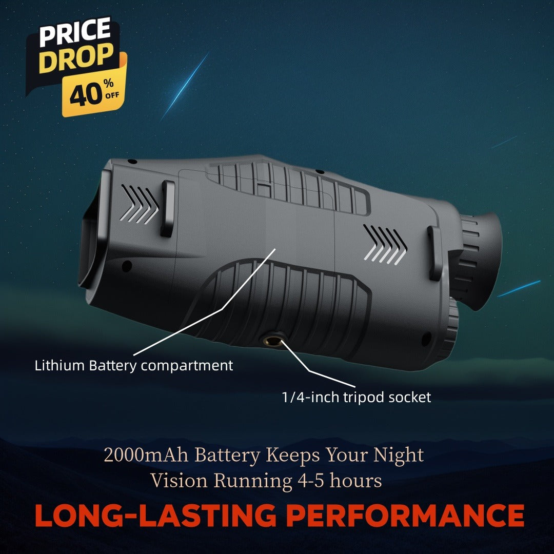Night Vision Monocular with 850nm IR Illuminator, 5X Digital Zoom 2.5K FHD Camera 1.54" Display, Infrared Night Vision Scope for Hunting