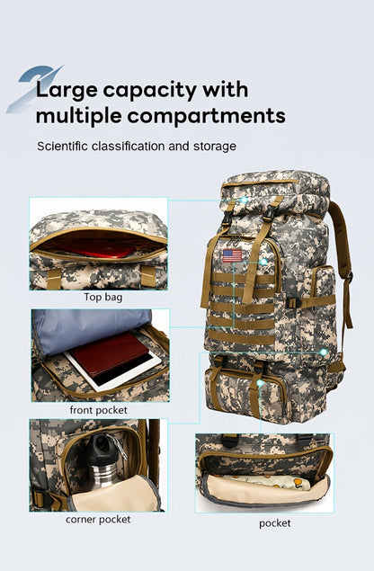 Tall Flap-Top Tactical Rucksack with Lower Utility Pouch and Eleven Color or Camouflage Options