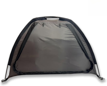Camping Tent Organizer 9-Shelf with Zippered Flap – Hanging Storage Rack for Shoes, Gear & Dining, Fits Most Tents, Brown & Gray
