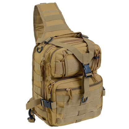 Multi-Pocket Tactical Chest Sling Bag with Adjustable Shoulder Strap in Black, Fern Green or Khaki