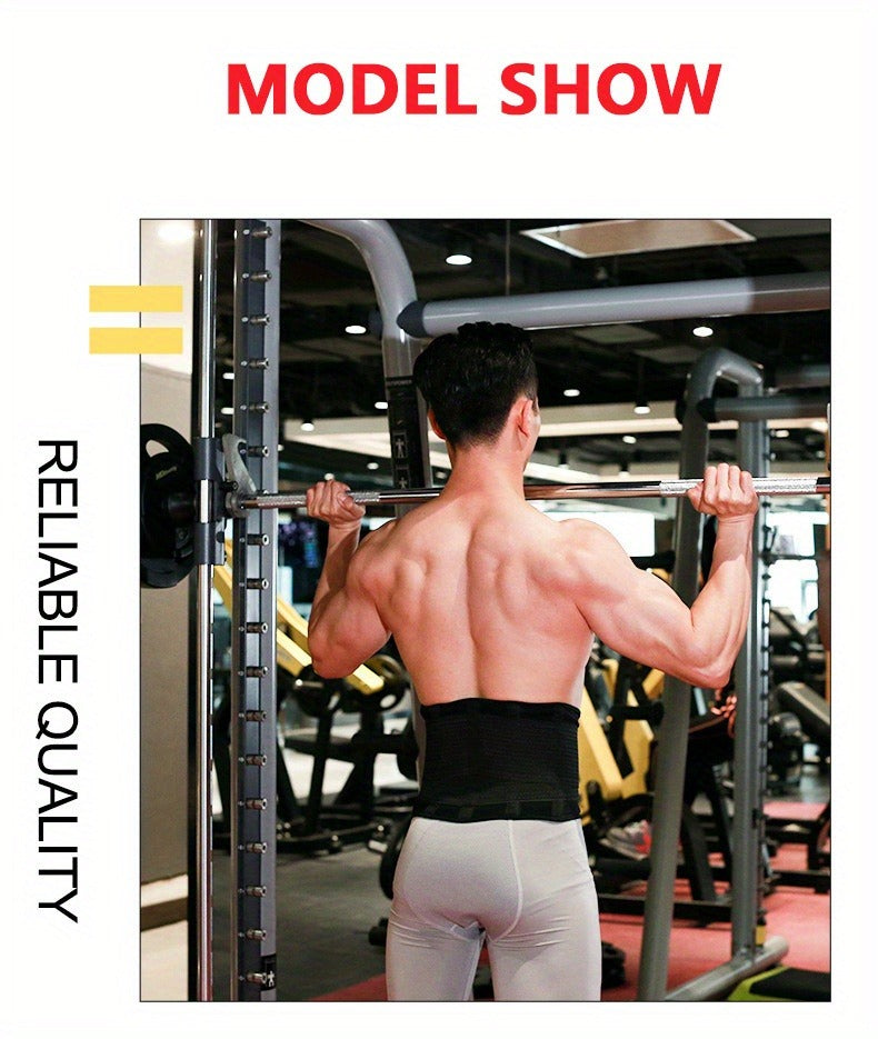 Weightlifting Belt for Men Women – Adjustable Gym Waist Support Belt with Hook-and-Loop Closure, Breathable Polyester Back Brace