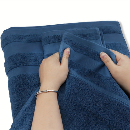 Towel Set 6 or 10 Piece Pure Cotton Bath Towels in Grey, Blue, White or Yellow for Home, Gym and Travel