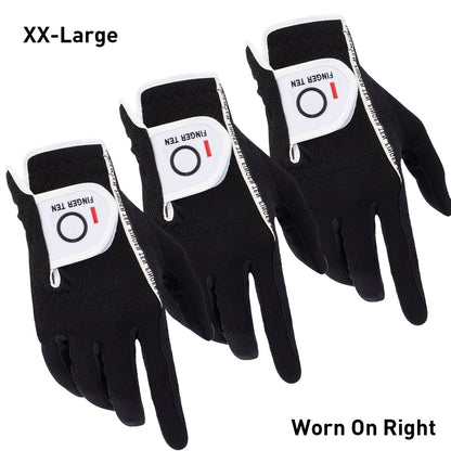 Wet Weather Golf Gloves Rain Grip 3-Pack for Men | Breathable Water-Resistant Golf Gloves for Left & Right Hand