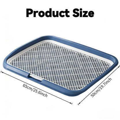Indoor Dog Potty Tray with Removable Grating – Leak-Proof Puppy Training Toilet, Washable Pee Pad Holder for Apartments
