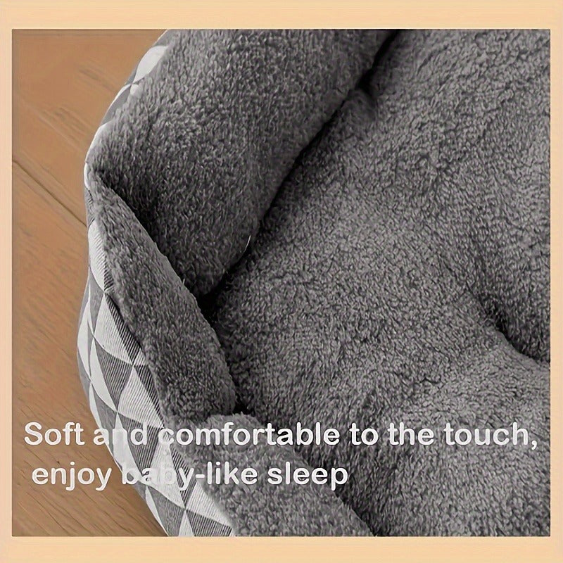 Printed Rectangular Pet Bed with Raised Perimeter in Four Sizes and Two Color-Pattern Options