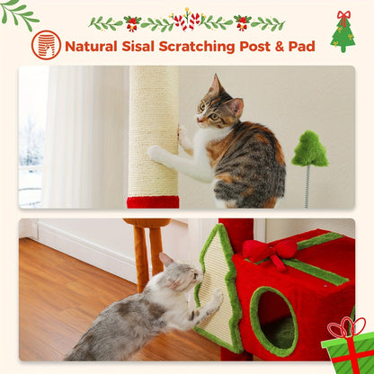 90-107.9-Inch Floor-to-Ceiling Cat Tree with Four Platforms, Tension Post and Five Style Options