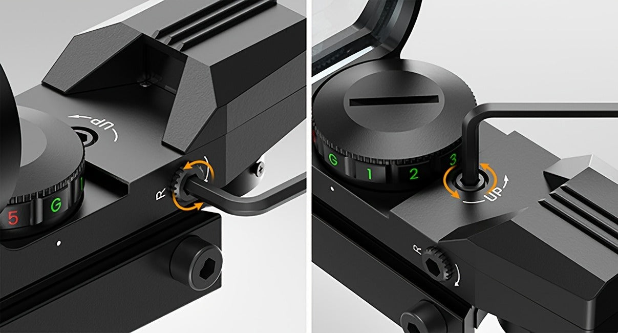 Red Green Dot Sight 33mm with 4 Reticle Modes – Dual Illuminated Rifle Scope, 1x Magnification, 1 MOA Adjustment