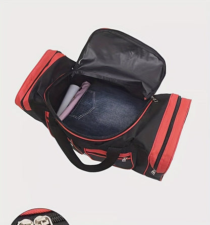 Gym Duffel Bag Large Capacity Travel Bag for Men Women Heavy Duty Polyester Multi Pocket Adjustable Shoulder Strap Zipper Closure