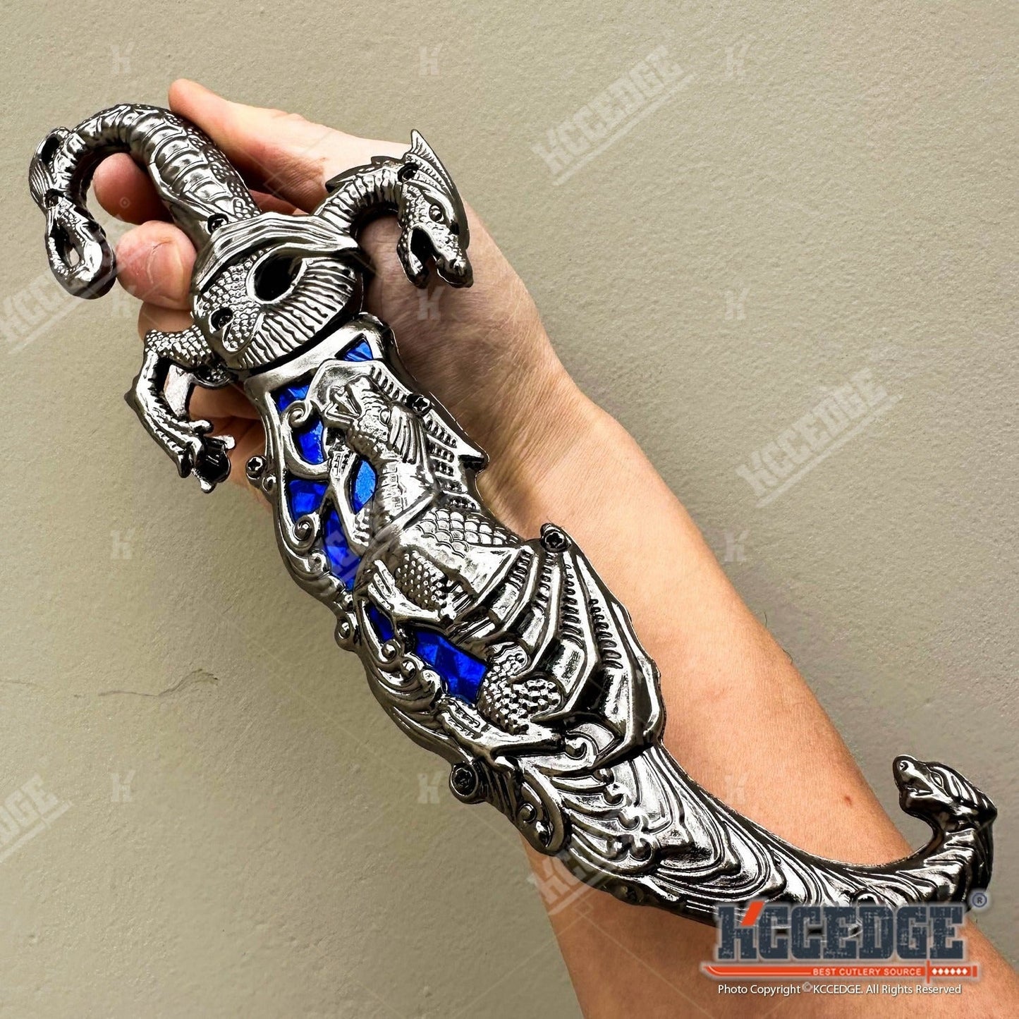 Medieval Fantasy Fixed Blade Knife with Scabbard – 9" Dragon Cosplay Collectible Dagger, 440 Stainless Steel