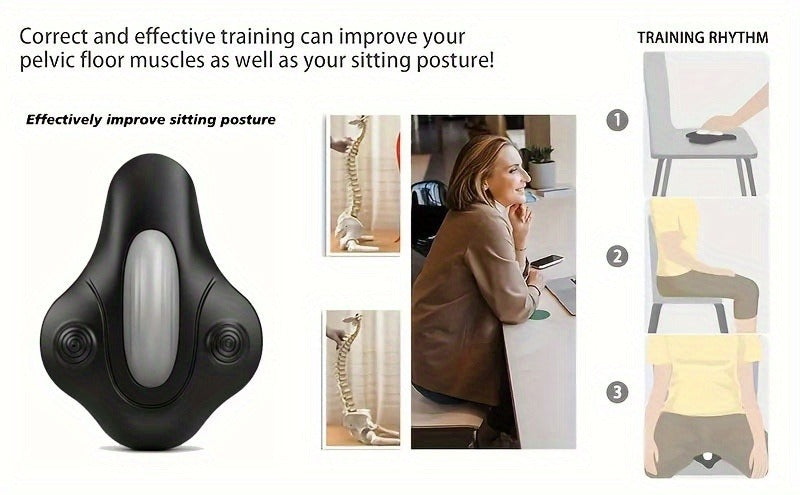 Pelvic Floor Trainer Electric Massage Cushion – 6 Vibration Modes, Wireless Rechargeable, Hip & Leg Muscle Training for Men Women