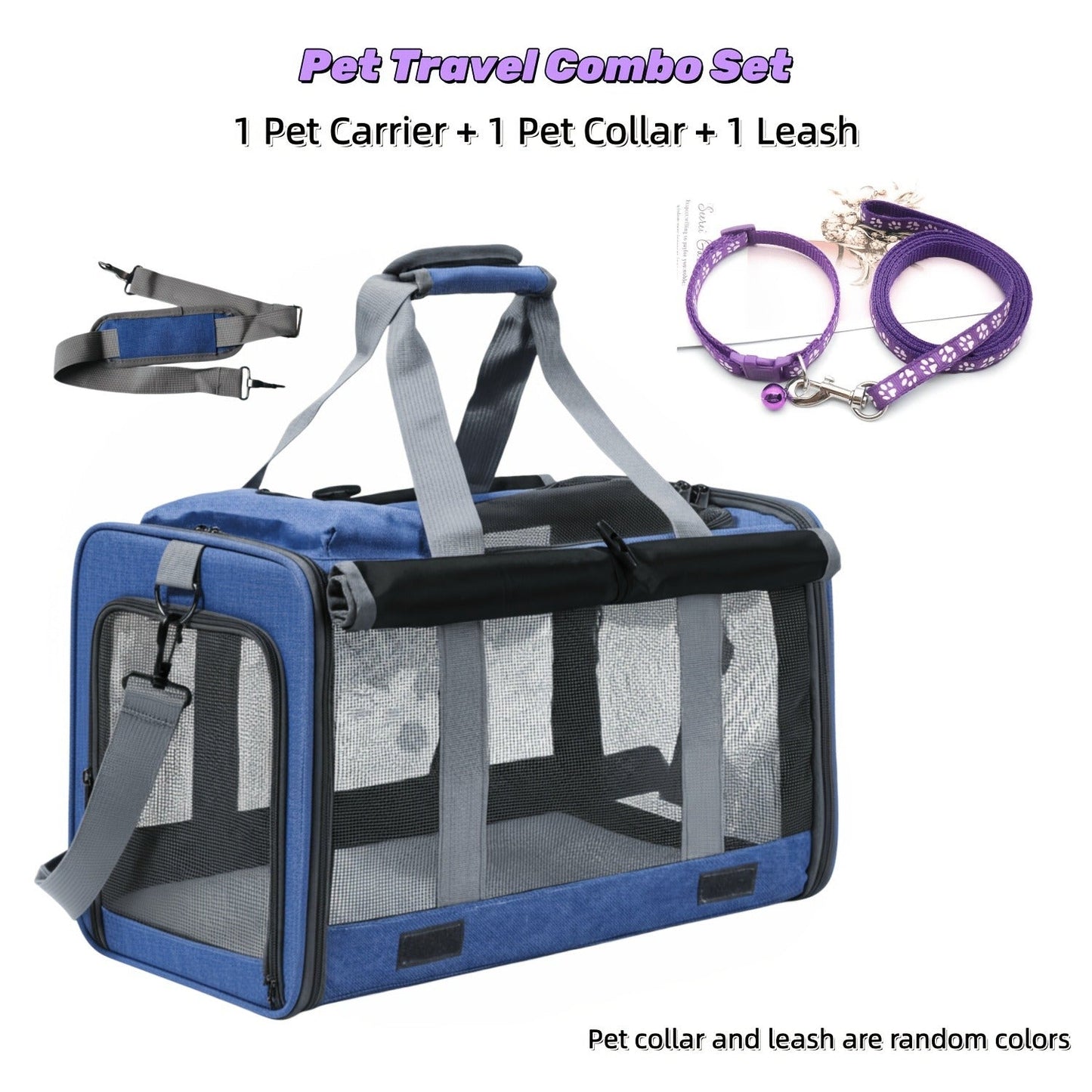 Soft-Sided Mesh-Panel Pet Carrier with Privacy Cover and Nine Color or Accessory Bundle Options