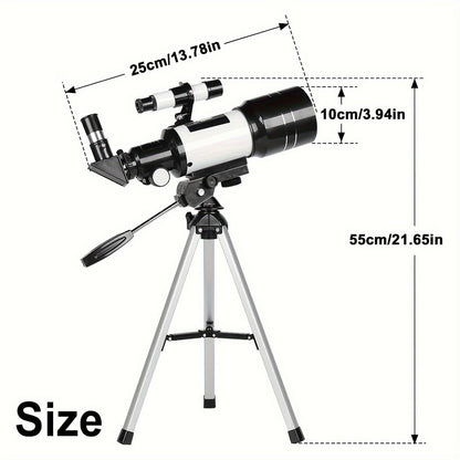 70 mm Refractor Telescope Kit with Five Color Labels, Tripod, Phone Holder and Two Eyepieces
