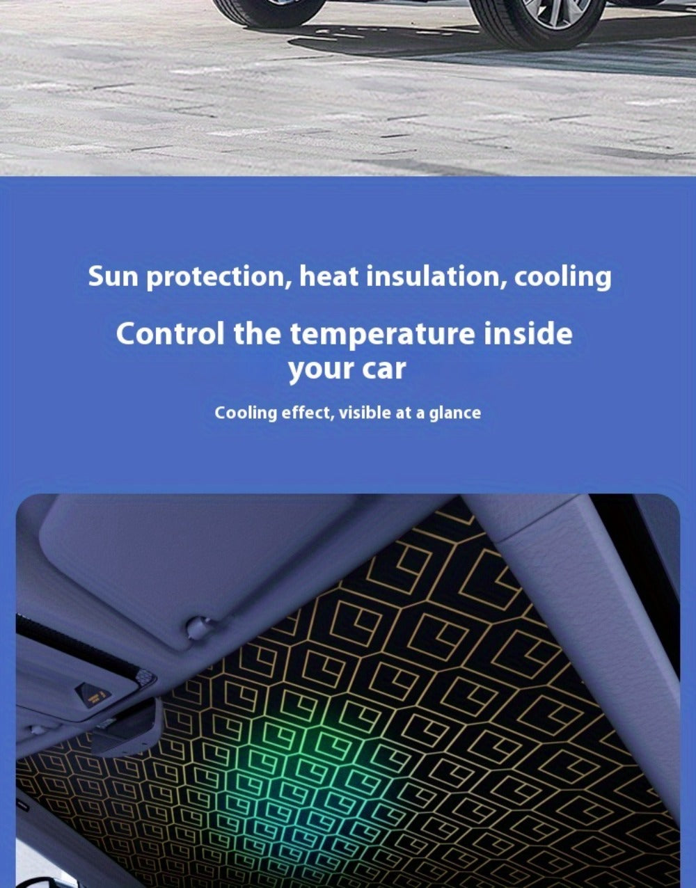 Laser Insulation Windshield Sunshade 5-Layer Thickened Front Window Heat Blocker Diamond Pattern Gold Black Fits All Vehicles Ford F150