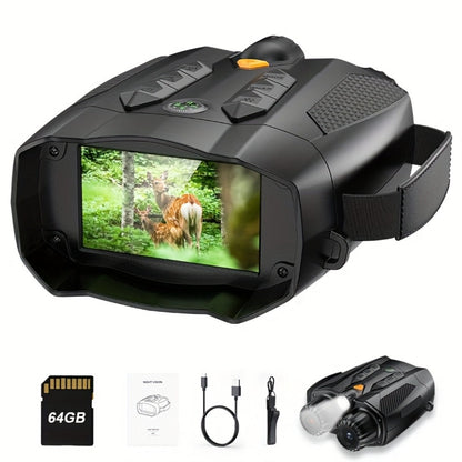 Night Vision Goggles with Built-In 3W IR Illuminator, 200MP HD, 10X Digital Zoom, 5W IR Light, Battery