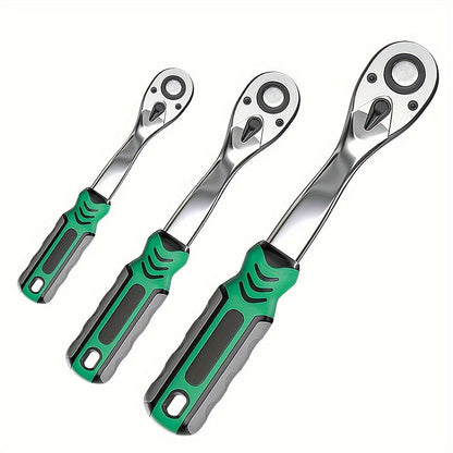 Three-Piece Ratchet Handle Set with 1/4, 3/8 and 1/2-Inch Drives, 72- or 24-Tooth Options Pictured