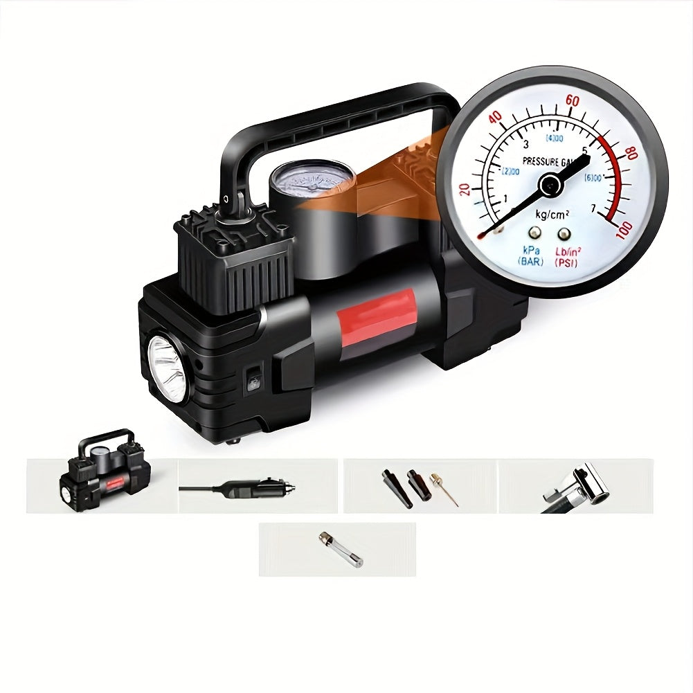 Dual-Cylinder Portable Tire Inflator with Pointer Gauge, Digital Gauge or Digital Display Options