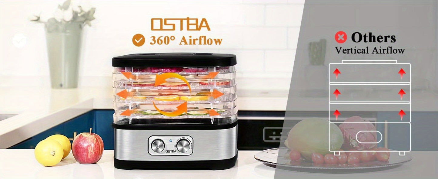 Food Dehydrator 240W with Temperature Control | BPA-Free Dishwasher-Safe Trays, Electric Food Dryer for Jerky, Fruits, Herbs & Vegetables