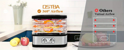 Food Dehydrator 240W with Temperature Control | BPA-Free Dishwasher-Safe Trays, Electric Food Dryer for Jerky, Fruits, Herbs & Vegetables