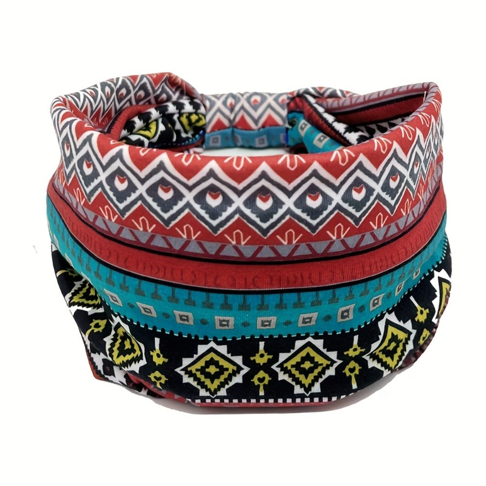 Floral Turban Headbands for Women 8 Pack Non-Slip Elastic Boho Knotted Wide Hair Wrap for Sports Yoga Running Workout Sweatband Moisture