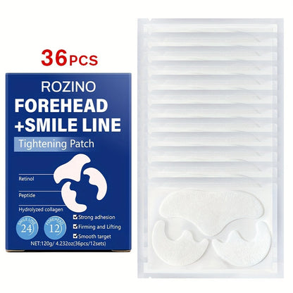 Retinol Peptide Face Patches 36pcs Anti-Wrinkle Hydrolyzed Collagen Lifting Treatment for Forehead & Smile Lines