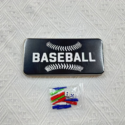 Sports Travel Board Game Set – Portable Wooden Baseball Softball Football Finger Dice Tabletop Game for Family Game Night