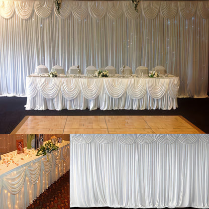 White Silk Wedding Backdrop Curtains 10x10ft – 1 Pack Luxurious Smooth Drapes for Wedding, Birthday, Bridal Shower, Party