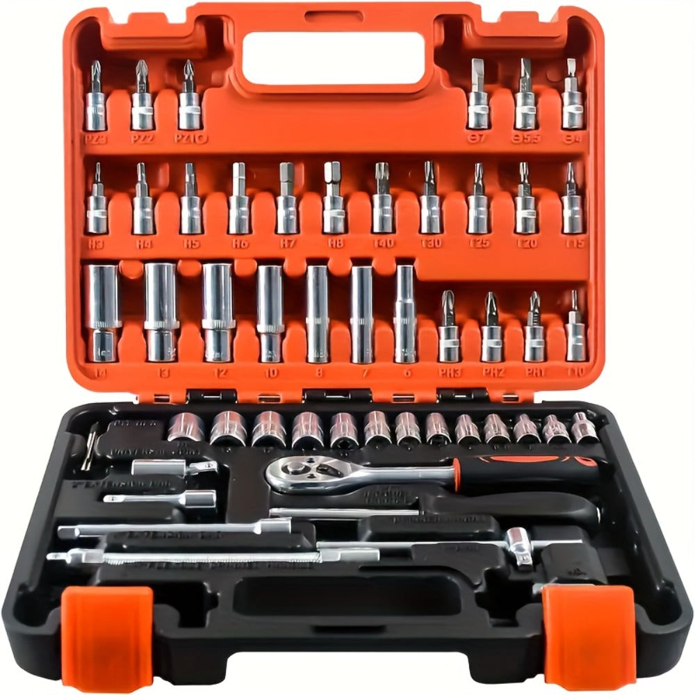 Premium Stainless Steel Repair Tool Kit 55/82/94/121PCS – Complete Automotive & Home Repair Set | Multi-Function Hand Tools | No Charging