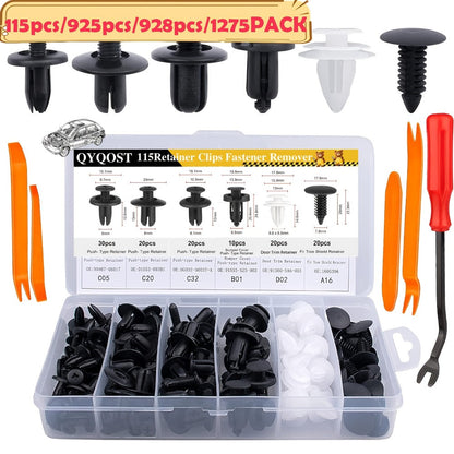Car Body Fasteners Kit – Snap Rivets, Wing Expansion Screws & Willow Nails, Universal Automotive Retainer Clips for Car Body Panels
