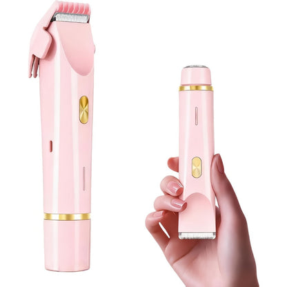 Women's Hair Trimmer 2-in-1 Bikini Trimmer & Electric Shaver - USB Rechargeable Dual Head Design