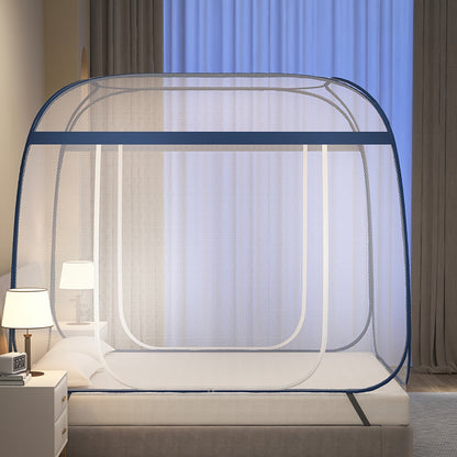Mosquito Net Canopy Bed, Yurt Style 360° Full Coverage, Stainless Steel Frame, Easy Open Design for Bedroom
