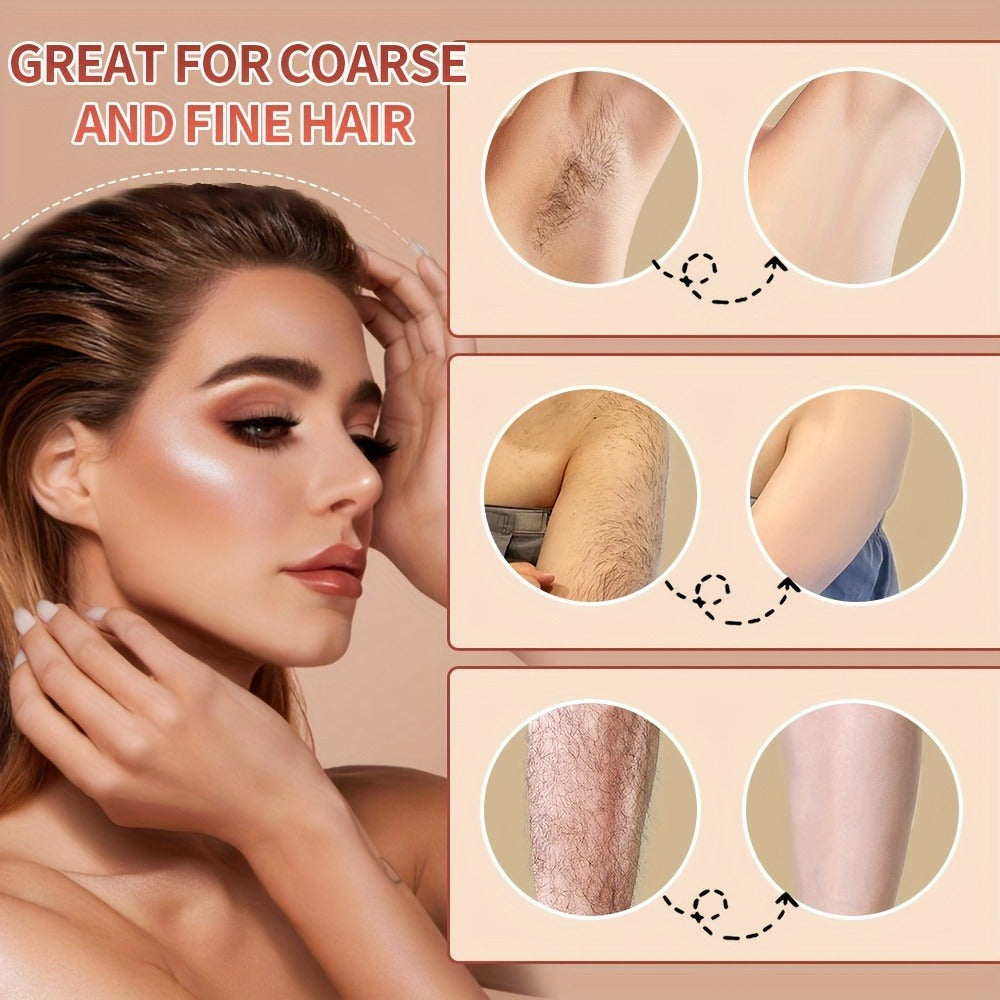 No Strip Hard Wax Beans for Brazilian Bikini Face Eyebrow Legs Underarms Full Body Hair Removal Home Waxing Kit for Women Men 50g per Bag 4