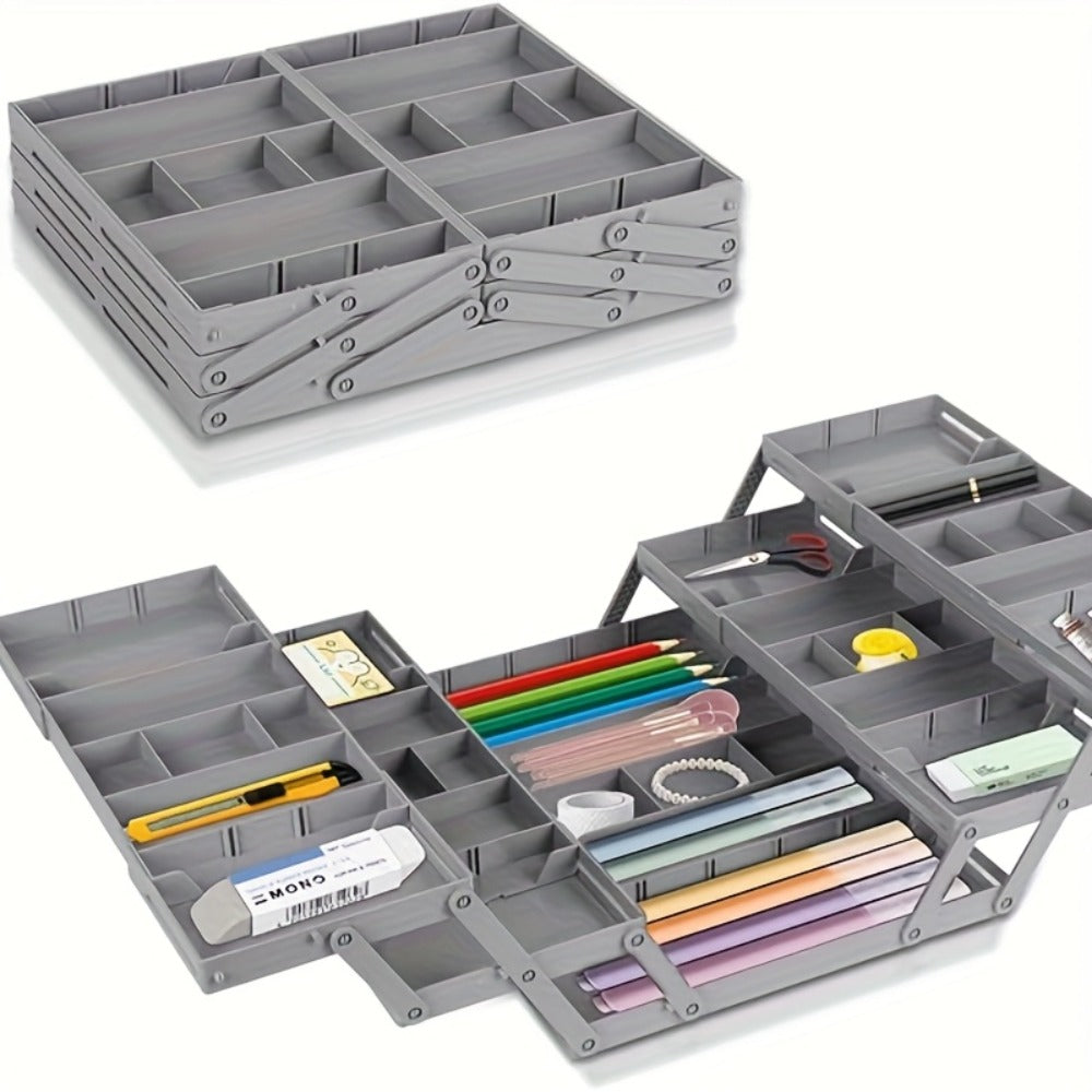Two-Row Cantilever Drawer Organizer with Two- or Three-Layer Expandable Storage Configurations