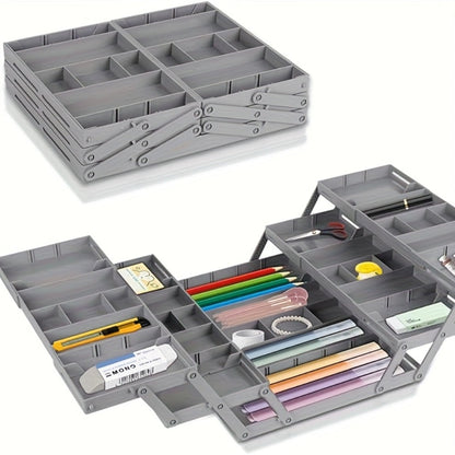 Two-Row Cantilever Drawer Organizer with Two- or Three-Layer Expandable Storage Configurations
