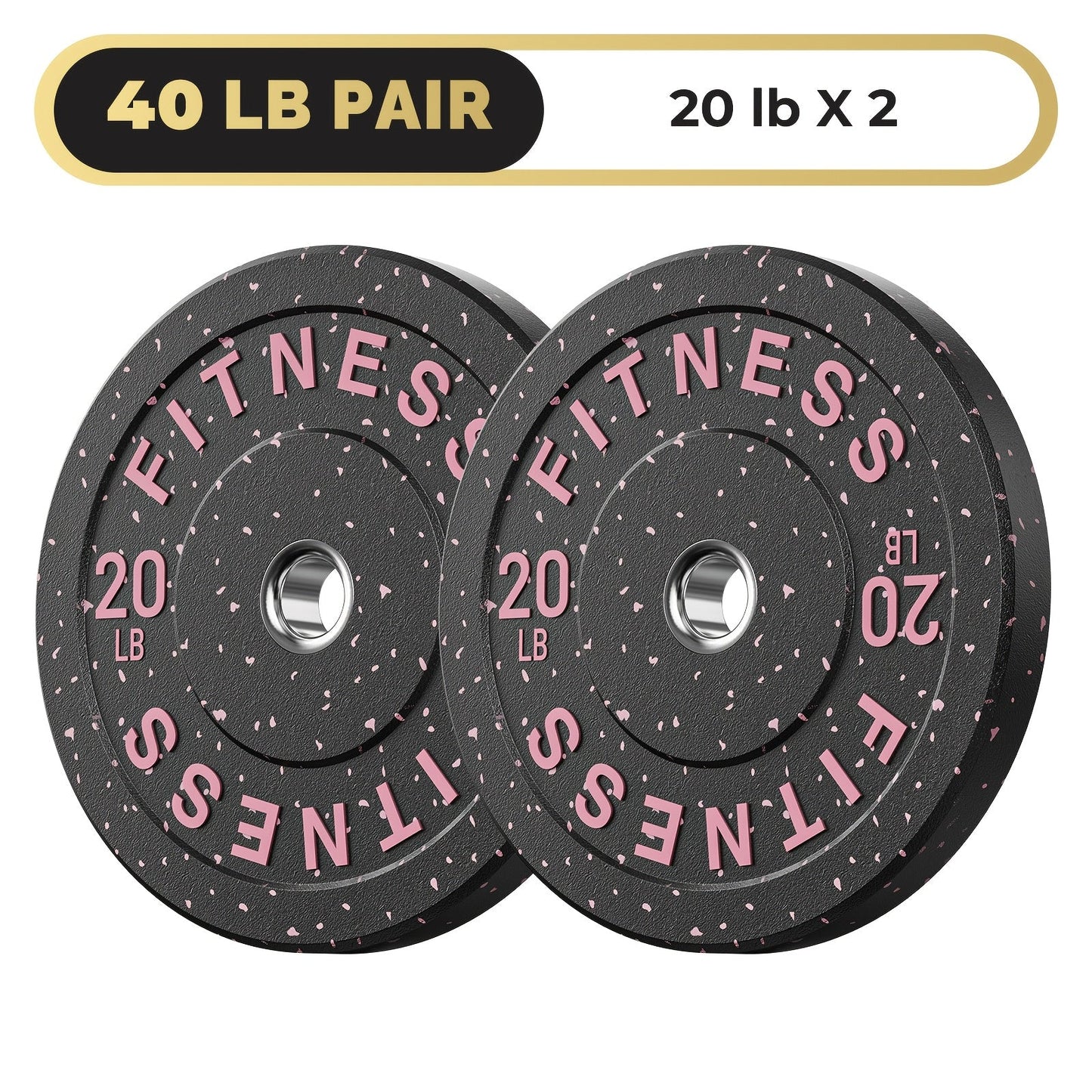 Bumper Plates Colored Rubber Weight Plates – 2-Inch Olympic Barbell Plates for Weightlifting & Strength Training