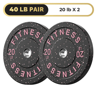 Bumper Plates Colored Rubber Weight Plates – 2-Inch Olympic Barbell Plates for Weightlifting & Strength Training