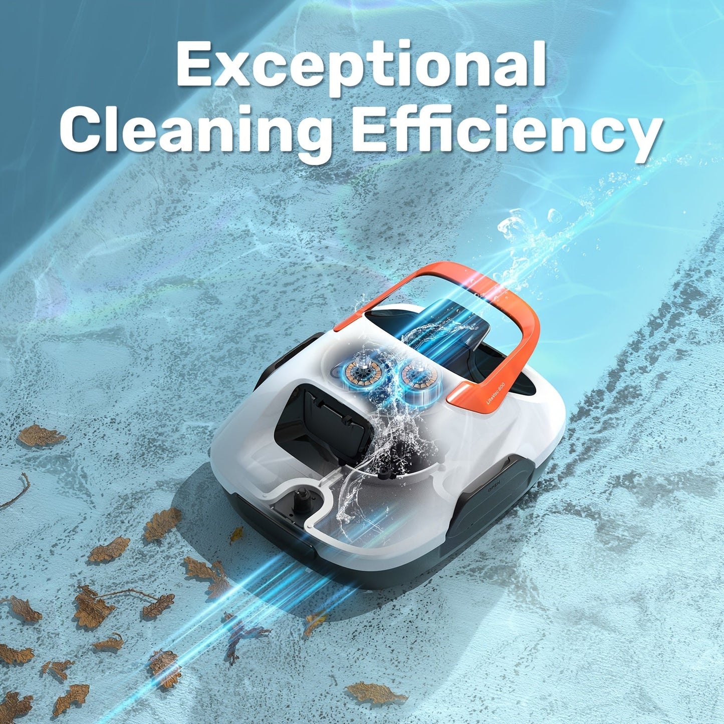 Robotic Pool Cleaner, Cordless Above Ground Pool Vacuum for Garden, Patio and Yard Use, with the Listed Configuration