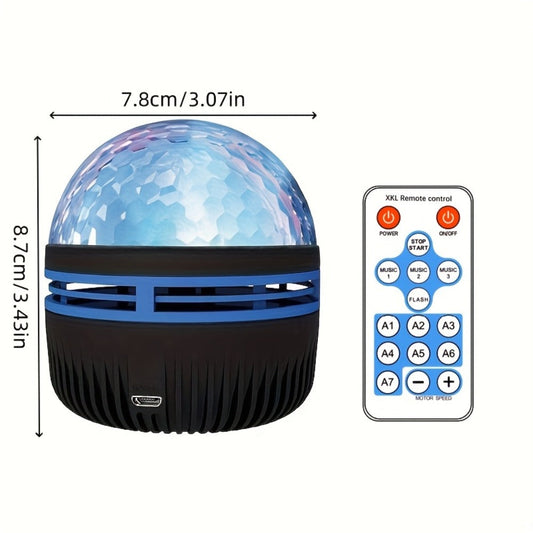 Multicolor LED Water Ripple Night Light USB Plug-and-Play with Remote Control, Color Changing Ambient Projection Lamp for Living Room