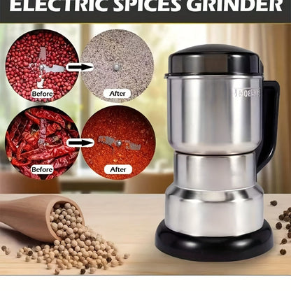 Electric Grain Grinder Mill, High-Speed Spice Coffee Herb Grinding Machine with Powerful Motor, Compact Design for Home Kitchen Use