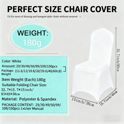 Spandex Chair Covers Bulk, Elastic Stretch Universal Fit Banquet Chair Protectors, Wedding Chair Covers for Weddings