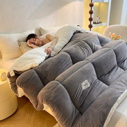 Box-Quilted Solid Comforter in Five Colors with Twin, Full, Queen and King Dimension Options