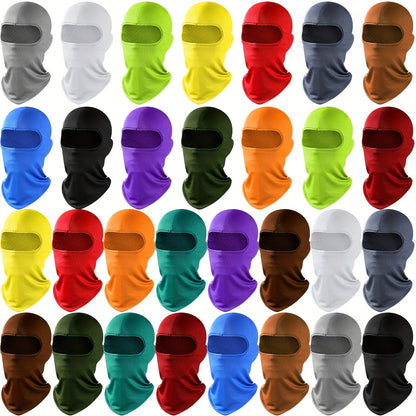 Balaclava Mask Bulk 30 Pack UPF Sun Protection – Full Face & Neck Coverage, Breathable Polyester, Multi-Color for Skiing, Snowboarding