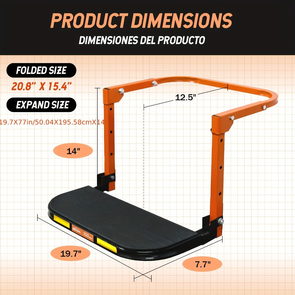 Tire Step Foldable Anti-Slip Thickened – 300 / 500 / 650 lb Capacity Adjustable Height for Truck SUV Trailer Maintenance