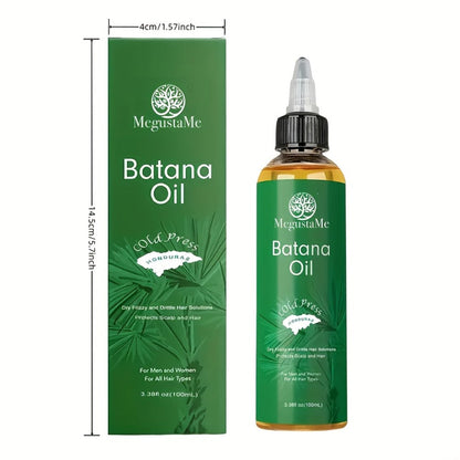 Batana Oil Cold Pressed Pure Hair & Scalp Treatment – Deep Moisturizing Conditioner with Jojoba Oil for Dry Damaged Hair, Frizz Control