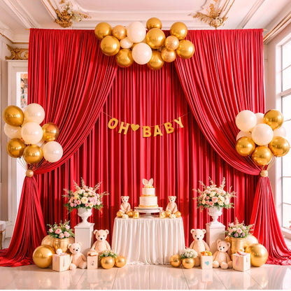 Elegant Fabric Backdrop Curtains 4pcs with Poles 59x85in Non-Transparent Wrinkle-Free Party Photo for an Everyday Personal Care Routine