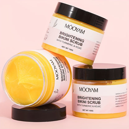 Glycolic Acid Bikini Area Scrub 150g, Kojic Acid & Turmeric Exfoliating Paste, Brightening Treatment