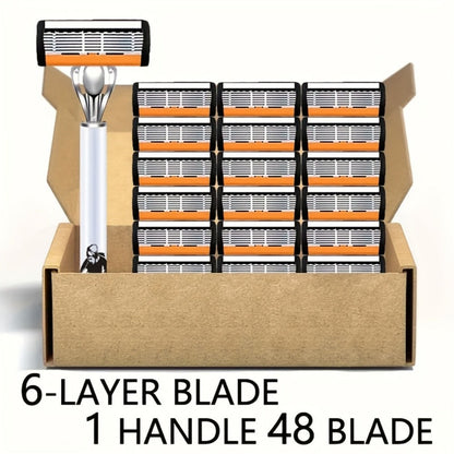 Double Edge Safety Razor Set for Men 72 Blades & 2 Non-Slip Metal Handles – Classic Ultra-Sharp Replaceable Blades for Smooth Close Shave